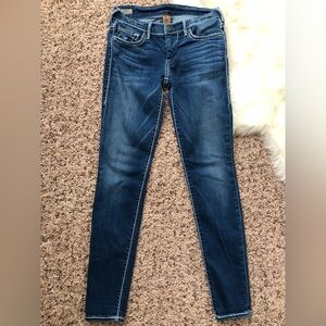 EUC True Religion Casey Low rise super skinny jeans sz 25